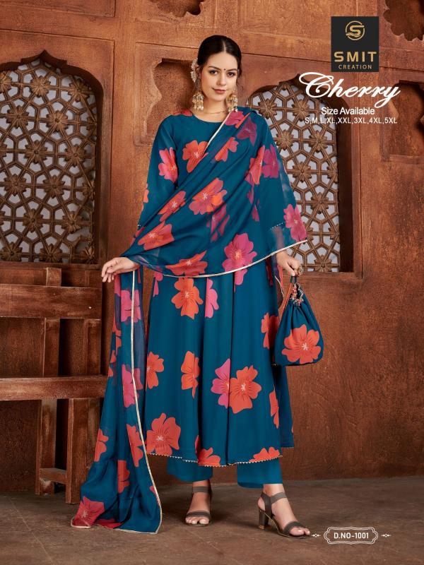 Smit Cherry Fancy Wear Georgette Kurti With Dupatta Collection